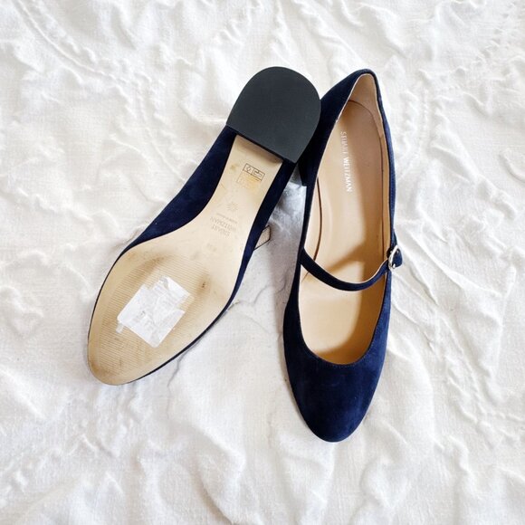 STUART WEITZMAN Gabby 45 suede Mary Jane pumps Size 8.5 - Picture 7 of 7